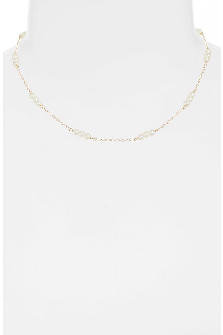 Triple Baby Pearl Collar Necklace, Alternate, color, YELLOW GOLD/ PEARL