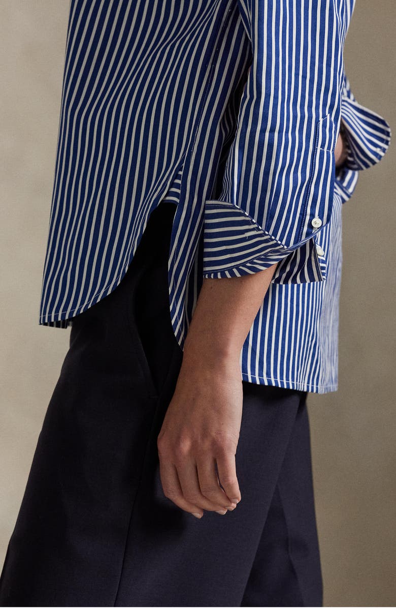 Polo Ralph Lauren Stripe Relaxed Fit Cotton Button-Up Shirt, Alternate, color, 1073D Royal/White