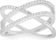 Queen Jewels Sterling Silver Crisscross Cubic Zirconia Ring
