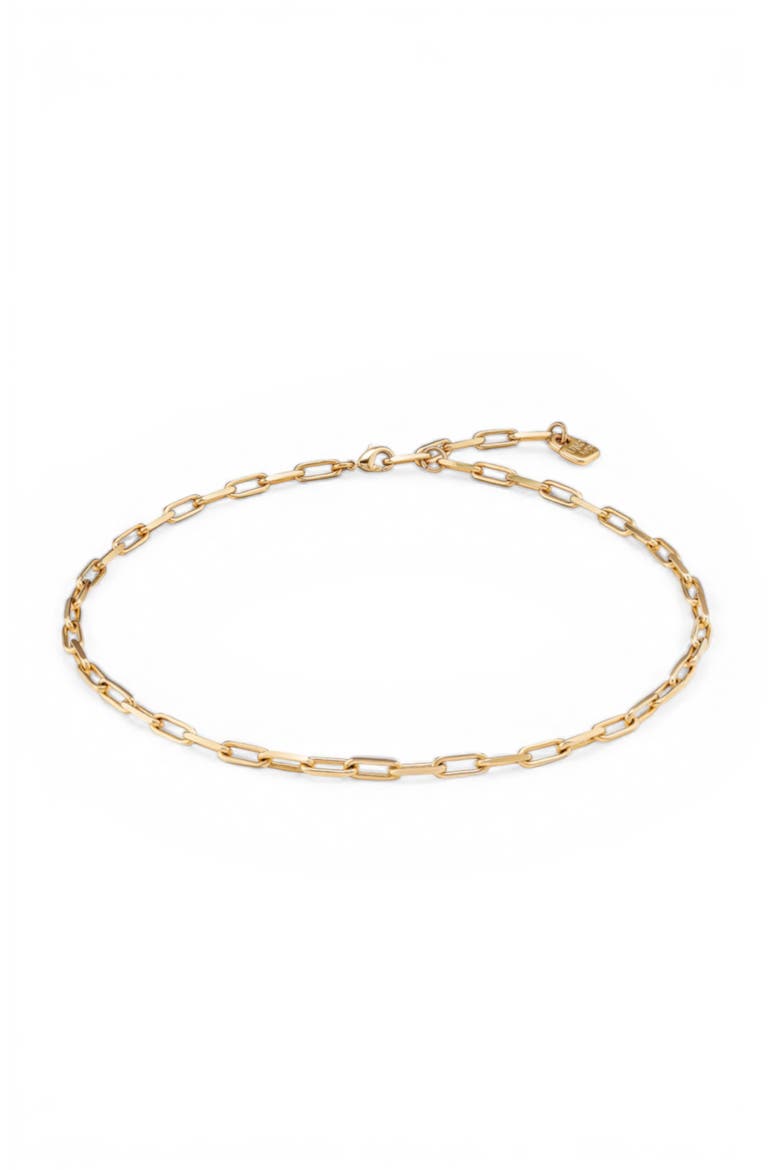 Mini Linkline Charm Necklace, Alternate, color, Gold