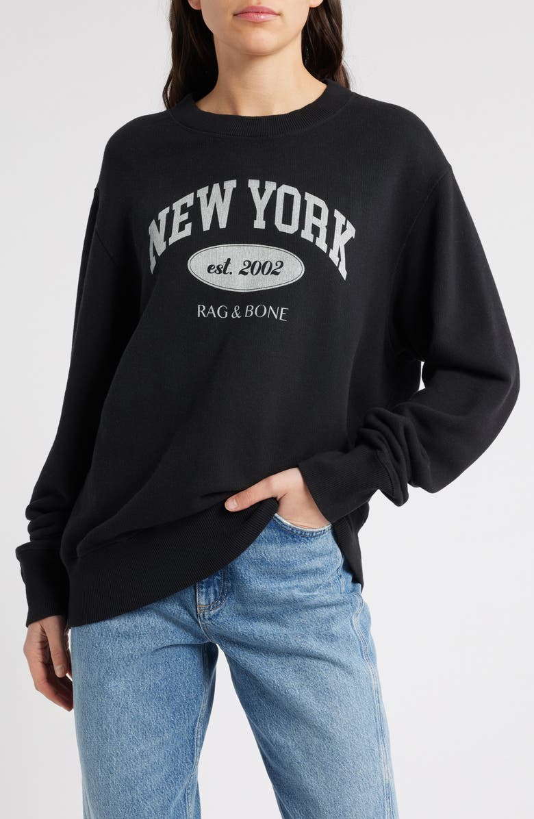 rag & bone New York Collegiate Graphic Sweatshirt, Main, color, 