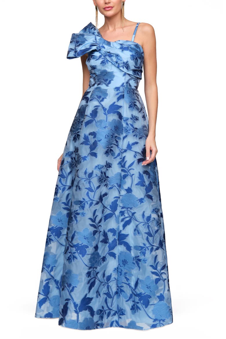 Anya Floral A-Line Gown, Alternate, color, SKY
