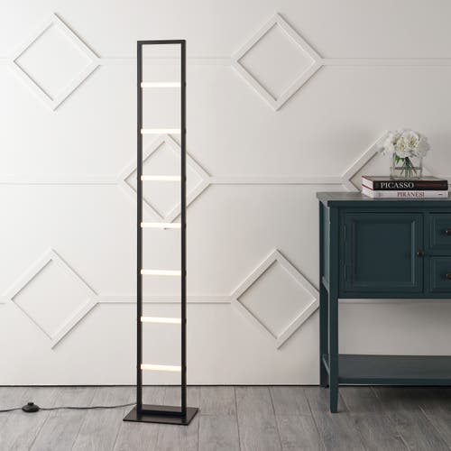 Jonathan Y Ivan 59.3" Minimalist Modern Iron Ladder Dimmable Integrated Led Floor Lamp, Black