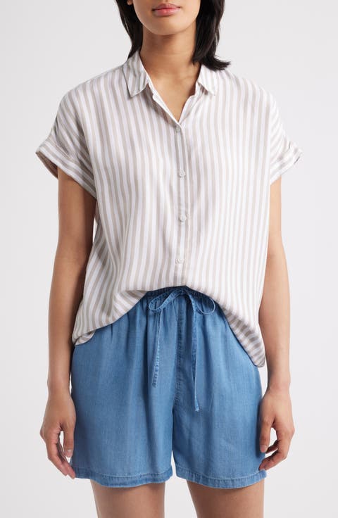 Kenzie Stripe Short Sleeve Button-Up Shirt