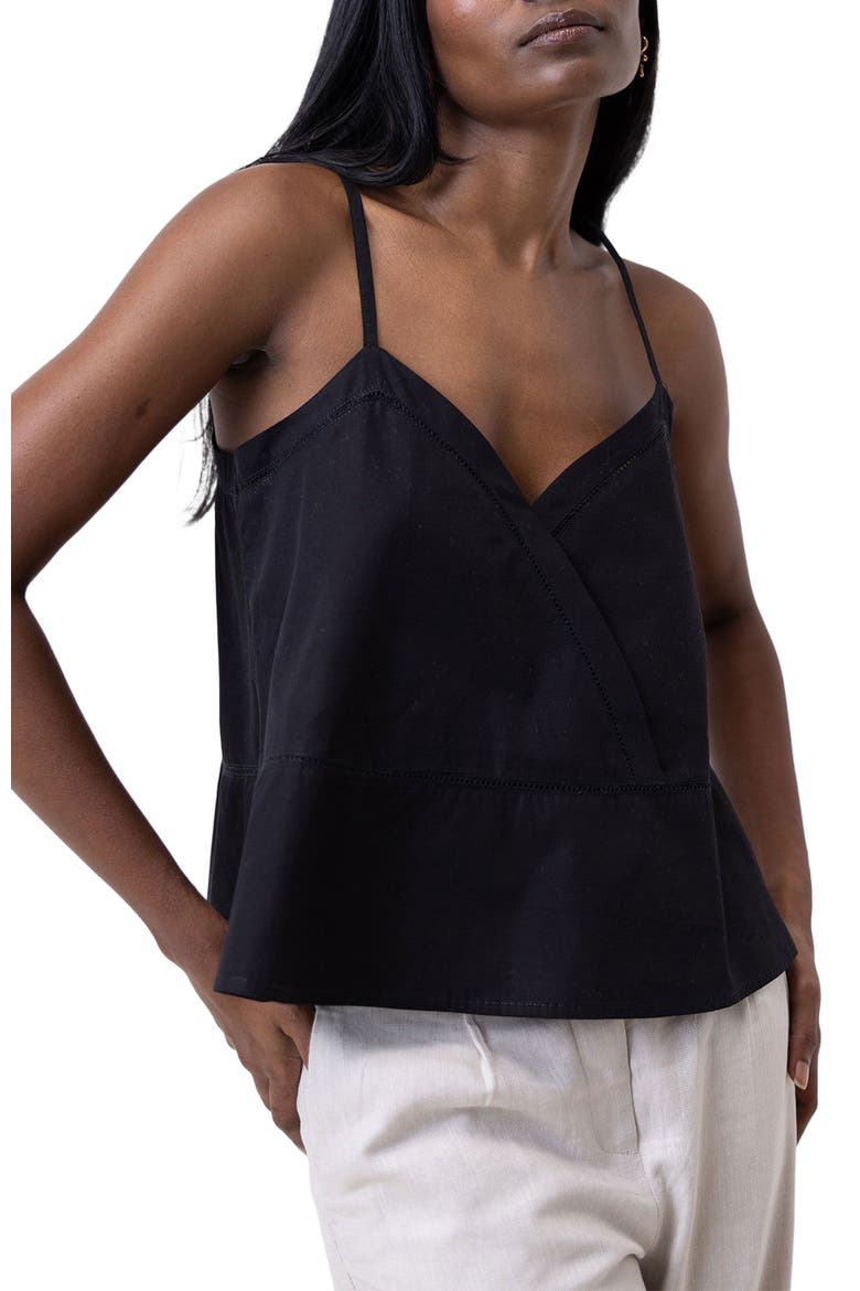 V-neck Camisole with Lace, Main, color, Black