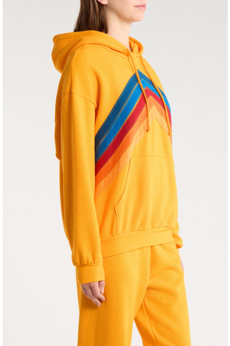Mountain Stitch Chevron Hoodie, Alternate, color, GOLD