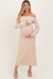 PinkBlush Faux Pearl Detail Off Shoulder Sweater Dress