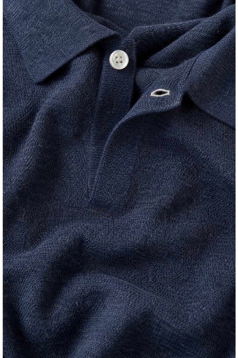 Textured Short Sleeve Knit Polo Shirt, Alternate, color, Navy Blue