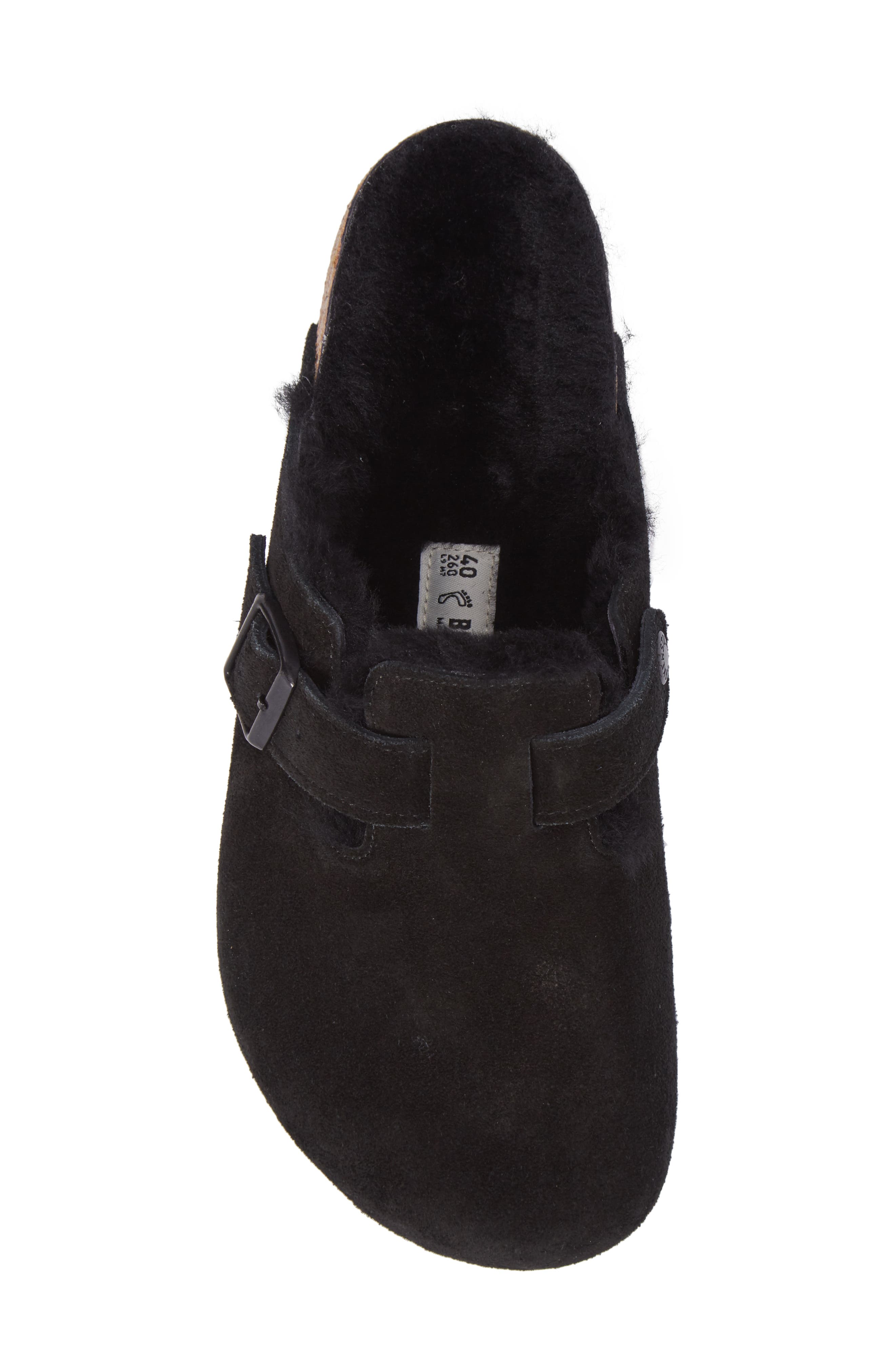 Boston Genuine Shearling Lined Clog, Alternate, color, BLACK
