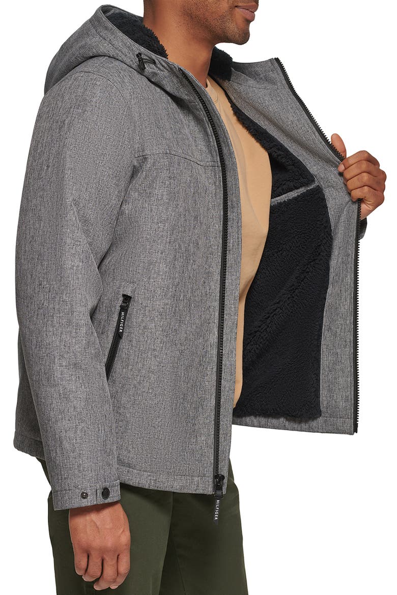 Soft Shell Hooded Jacket, Alternate, color, HTHR GREY