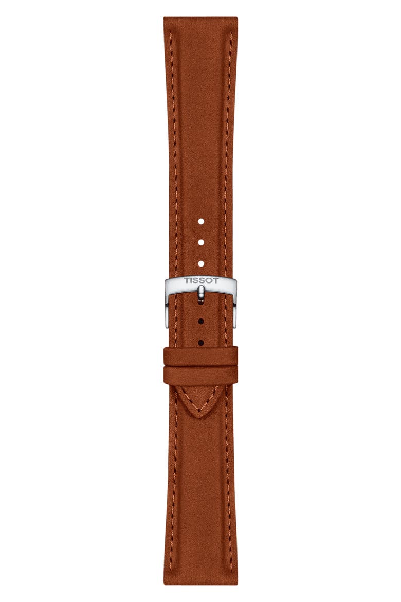 21mm Leather Watch Strap, Main, color, BROWN