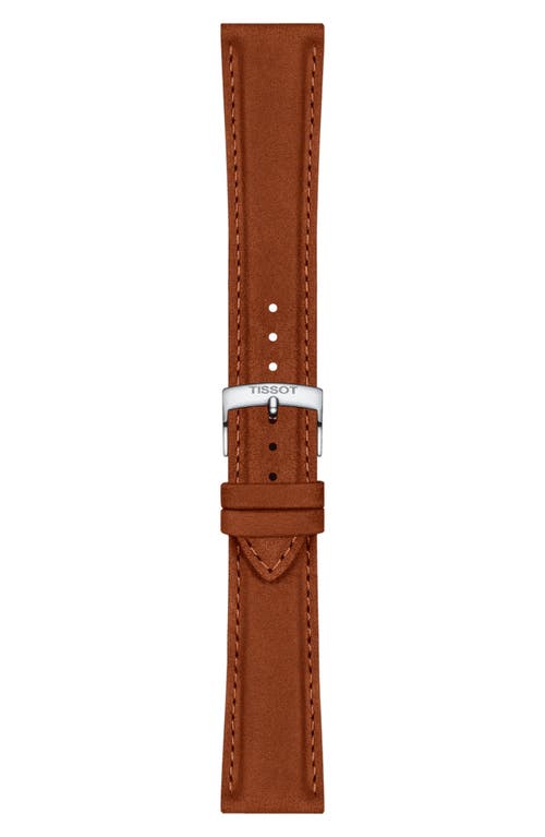 Tissot 21mm Leather Watch Strap in Brown at Nordstrom, Size 21 Mm
