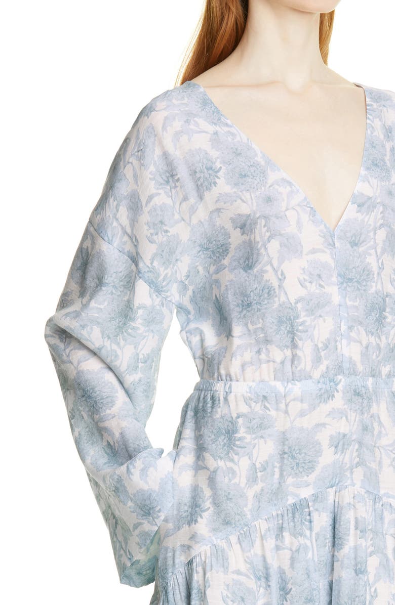 Vince Dahlia Print Long Sleeve Dress, Alternate, color, 