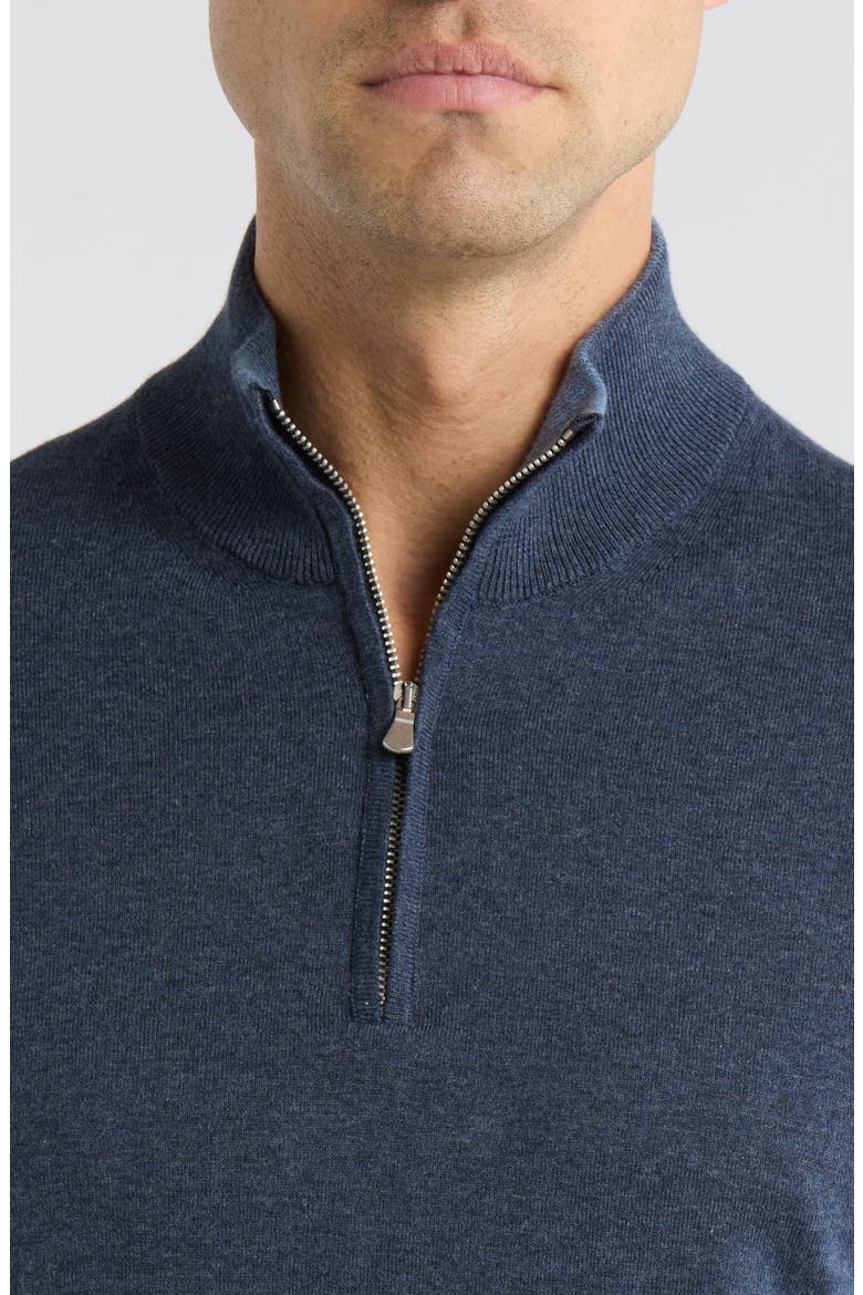 Daniel Quarter-Zip Cotton Sweater, Alternate, color, WASHED NAVY