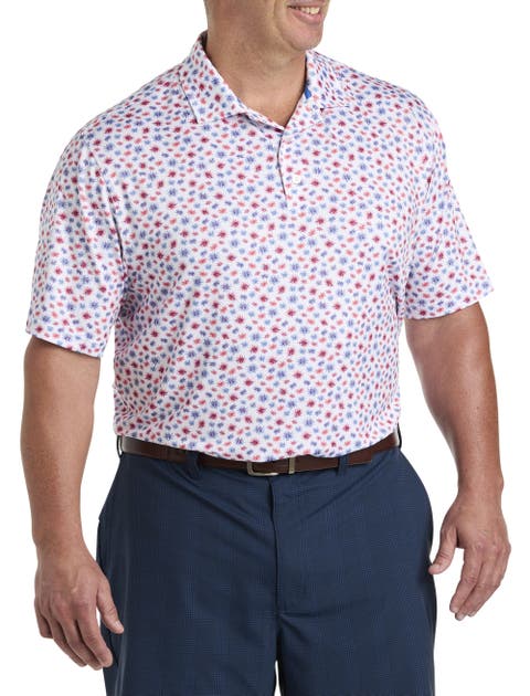 Big & Tall Performance Americana Firework Polo Shirt