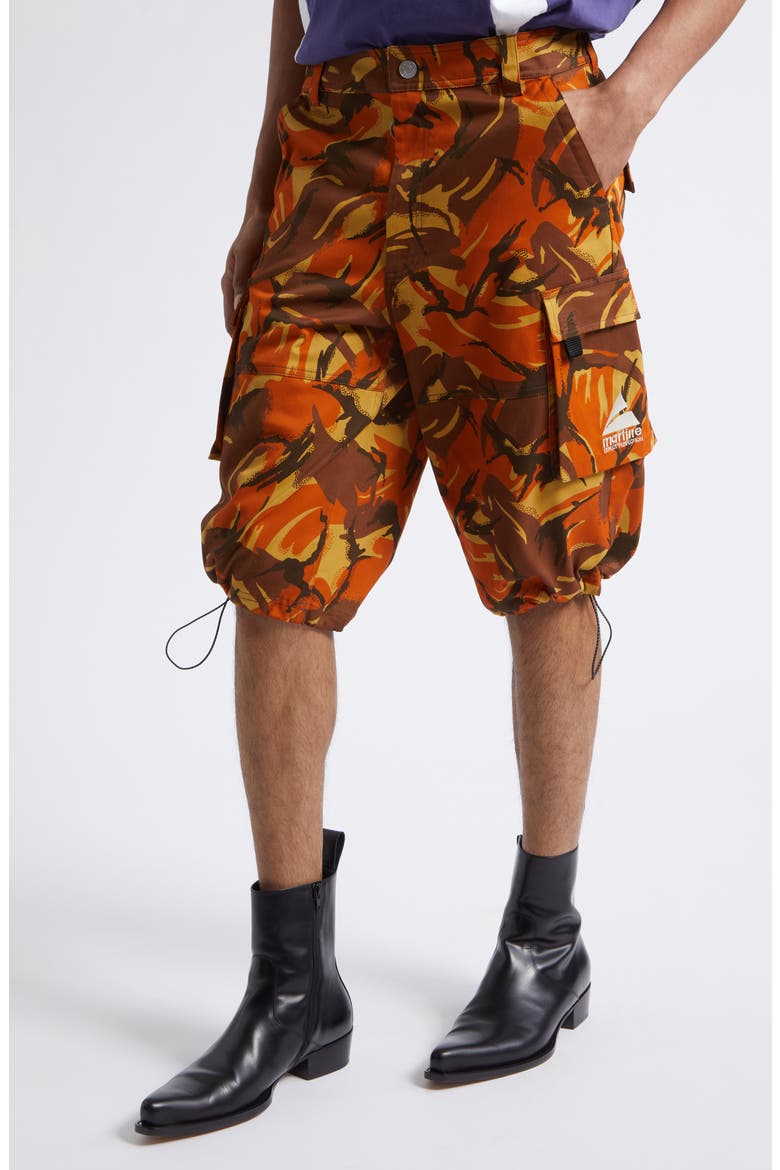 Camouflage Utility Cargo Shorts, Alternate, color, ORANGE CAMO