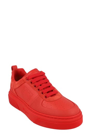 Ferragamo Cassina Low-top Sneakers In Red