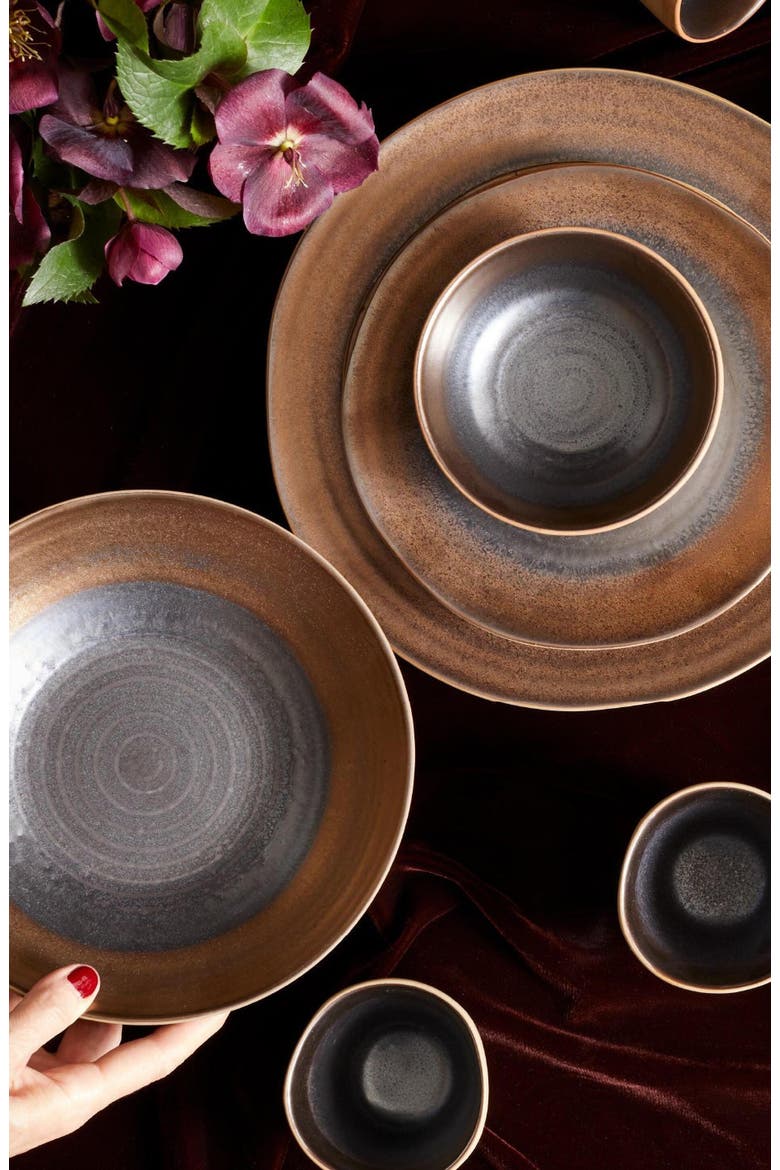 Akita Stoneware 16-Piece Dinnerware Set, Alternate, color, Copper