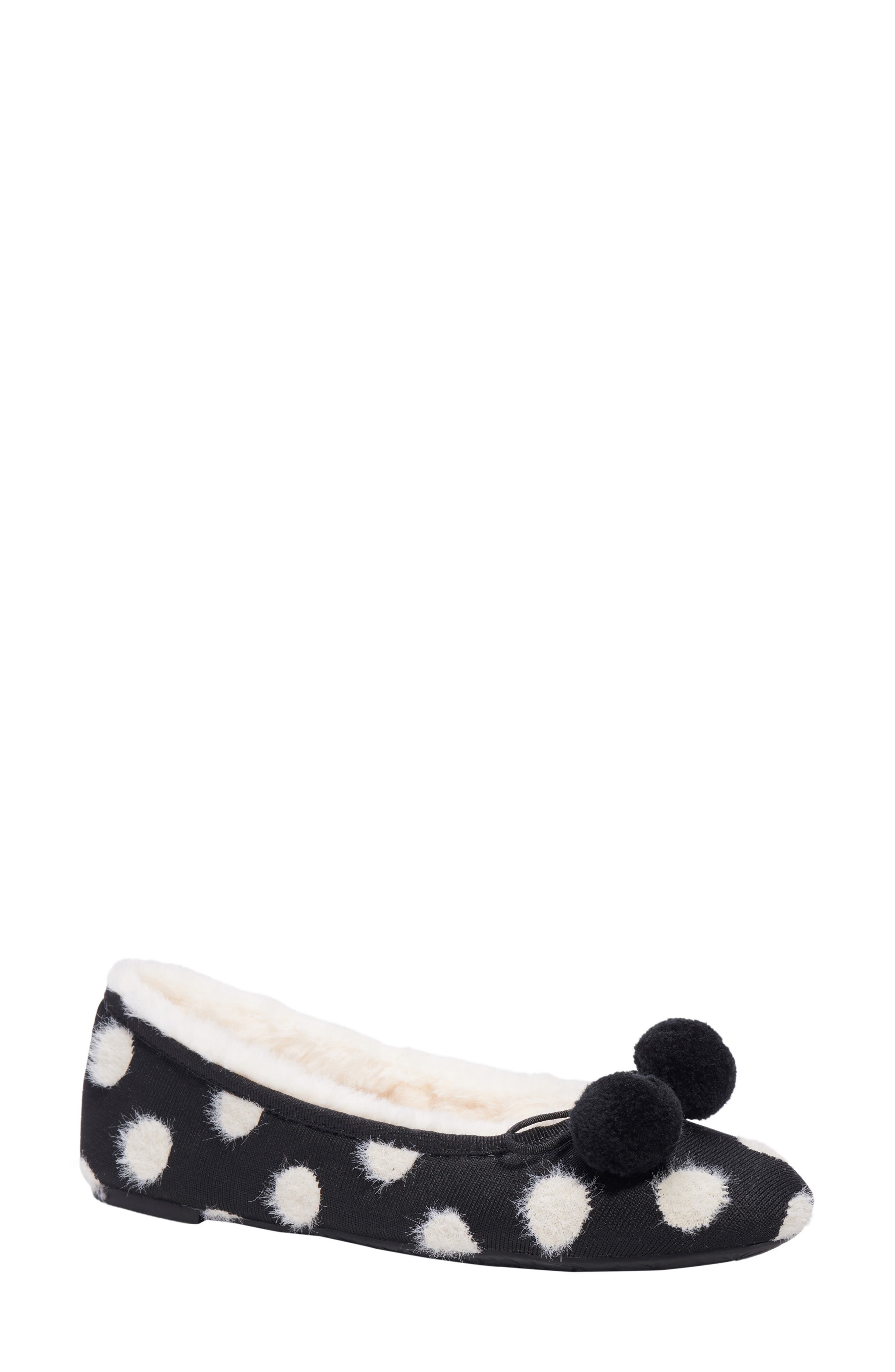 Kate Spade New York harley pompom slippers, Main, color, 