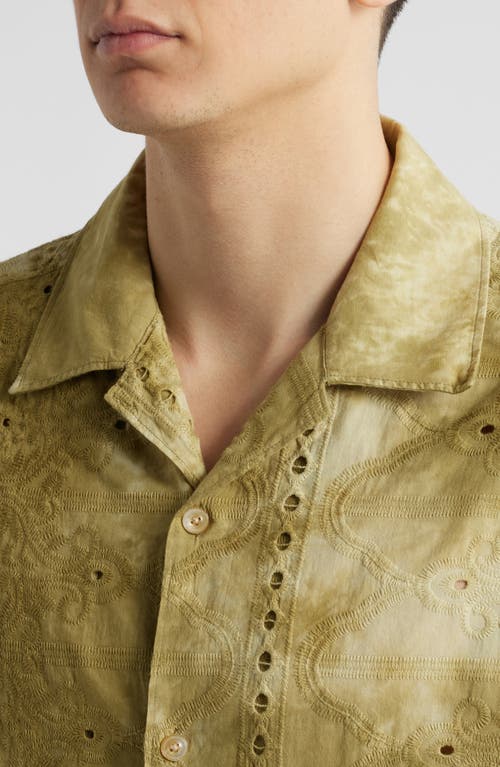 Nn07 Julio 5392 Eyelet Camp Shirt In Green