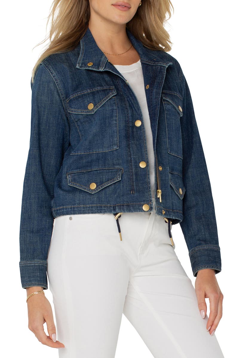 Liverpool Los Angeles Denim Crop Jacket, Alternate, color, 
