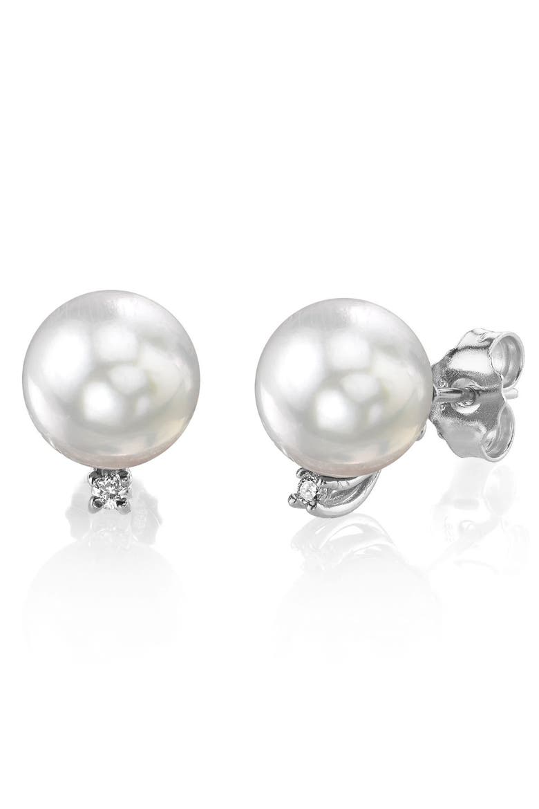 White South Sea Pearl & Diamond Sasha Earrings, Main, color, White Gold
