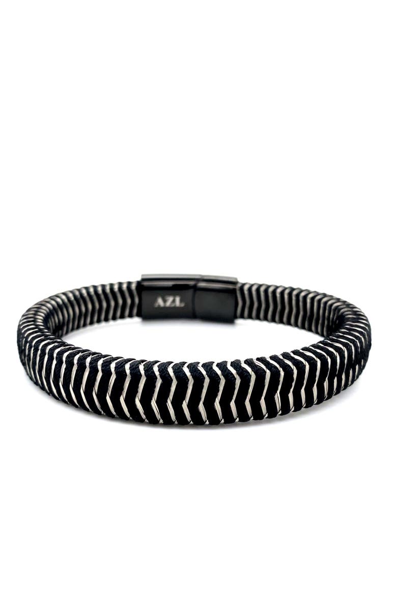 Anna Zuckerman Volt Cable Men's Bracelet, Main, color, Black/Silver