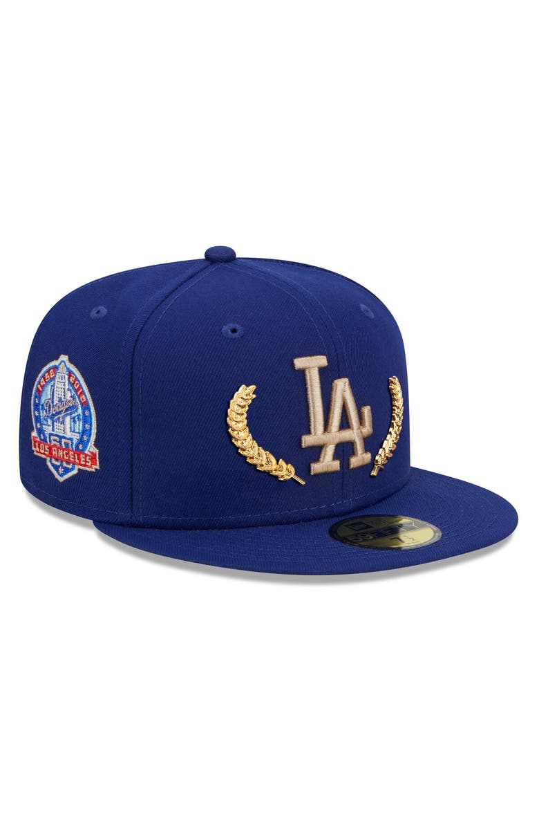 New Era Men's New Era Royal Los Angeles Dodgers Gold Leaf 59FIFTY Fitted Hat, Alternate, color,