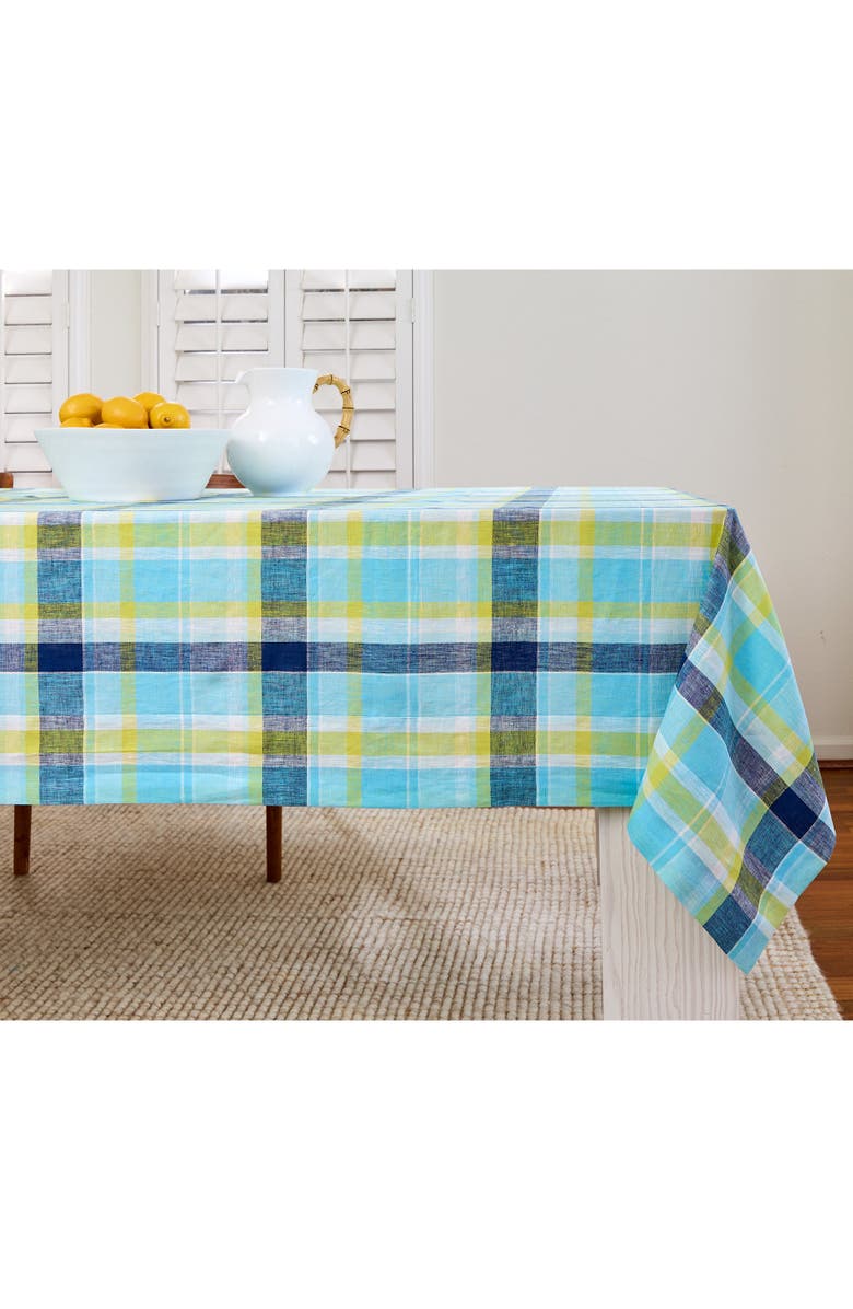 Solino Home Linen Tablecloth - Summer Madras Plaid, Main, color, 