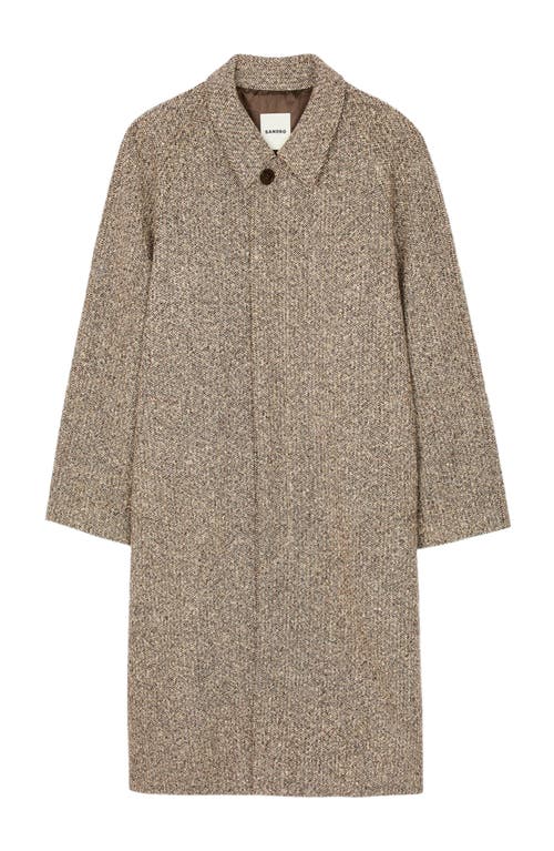Sandro Oversized Wool Coat In Brown