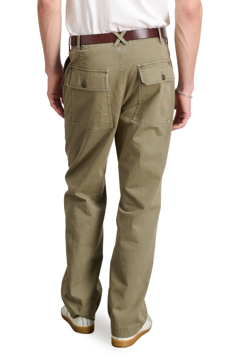 Alex Mill Cotton Herringbone Field Pants, Alternate, color, Vintage Olive