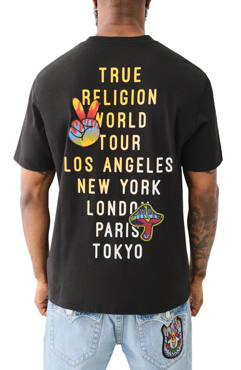 True Religion Brand Jeans Hippie Appliqué Graphic T-Shirt, Alternate, color, 