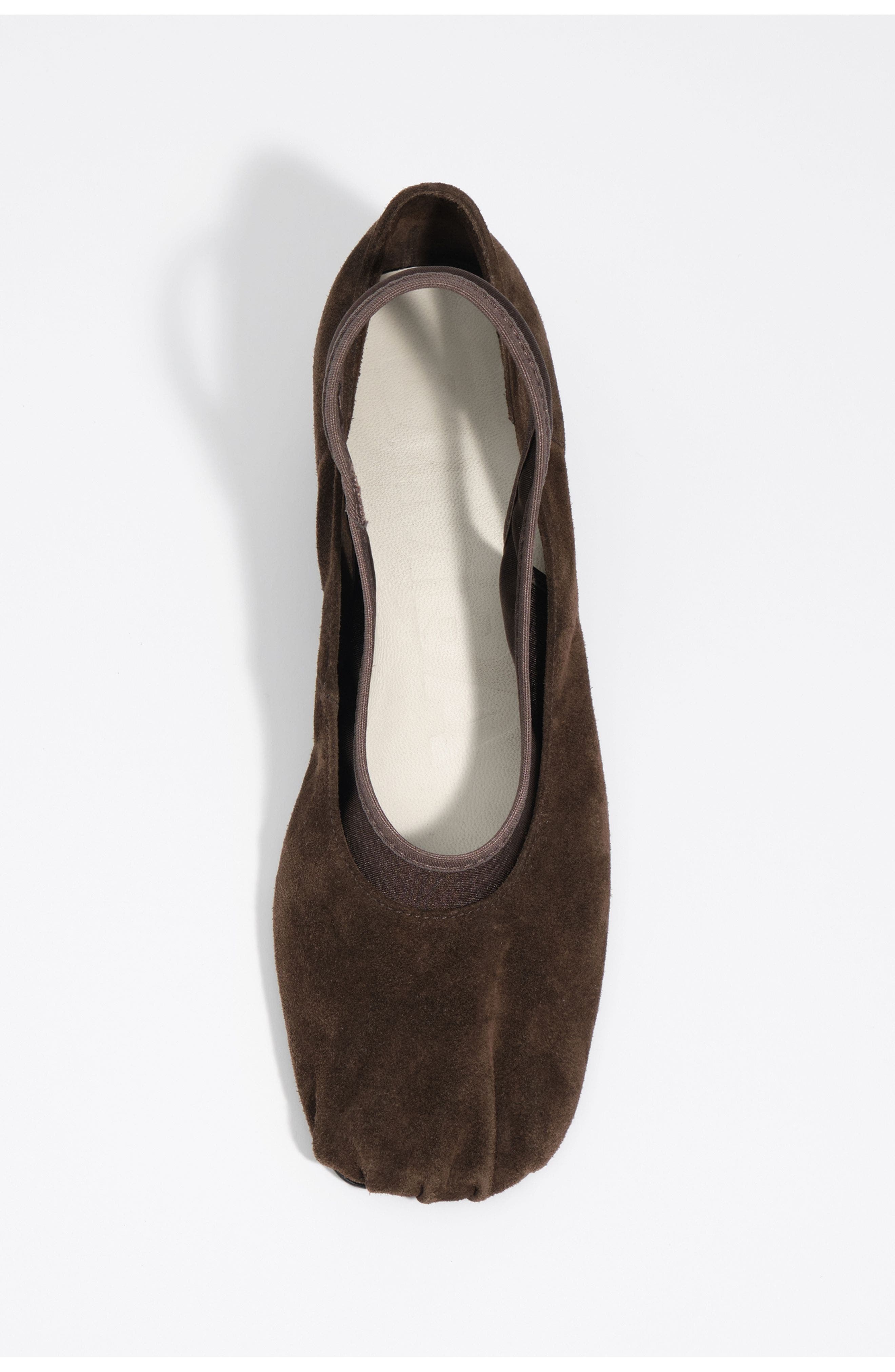 Suede tricot court shoe, Alternate, color, DARK BROWN