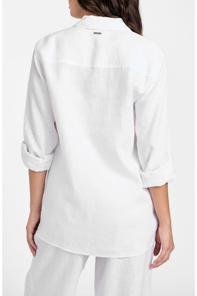 Gen Linen Button-Up Shirt, Alternate, color, PURE WHITE