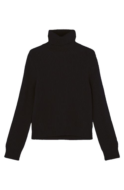 Fortela Leona High Neck Wool Sweater In Black