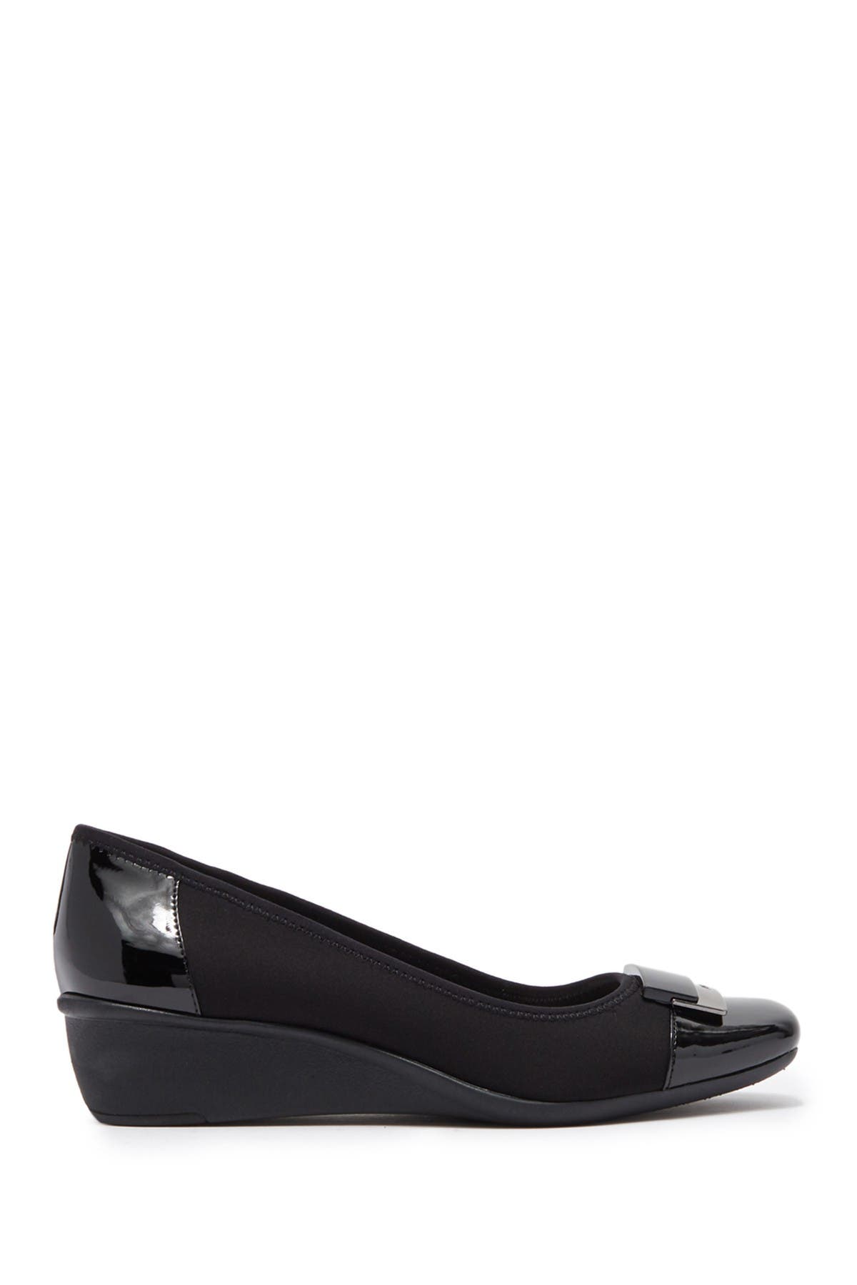 Anne Klein Waverly Wedge Loafer, Alternate, color, Black