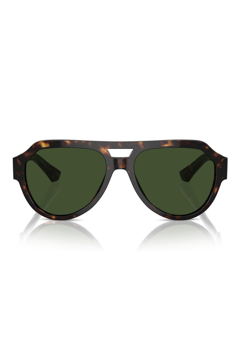 56mm Square Aviator Polarized Sunglasses, Main, color, HAVANA