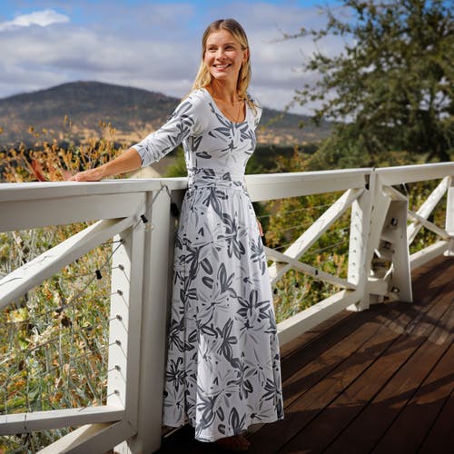 Uv Skinz Scoop Neck Maxi Dress In Breezy Floral