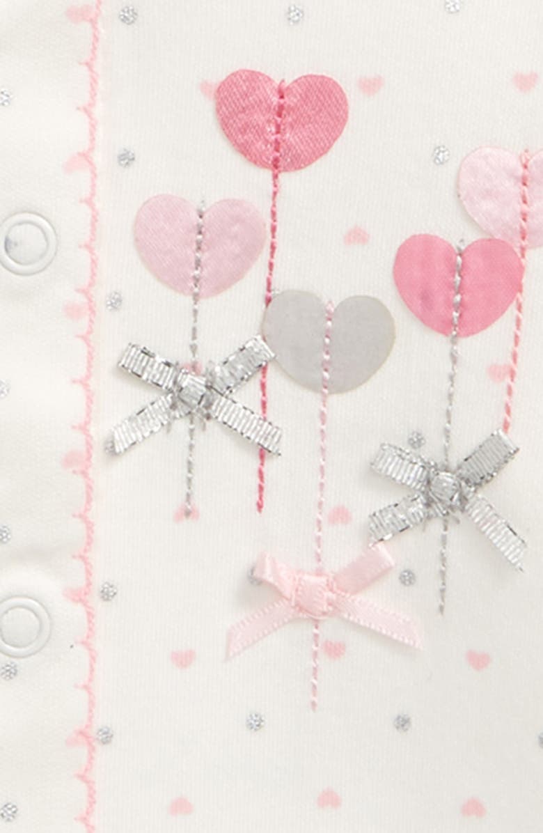 Little Me Sweetheart Footie & Cap Set, Alternate, color, 