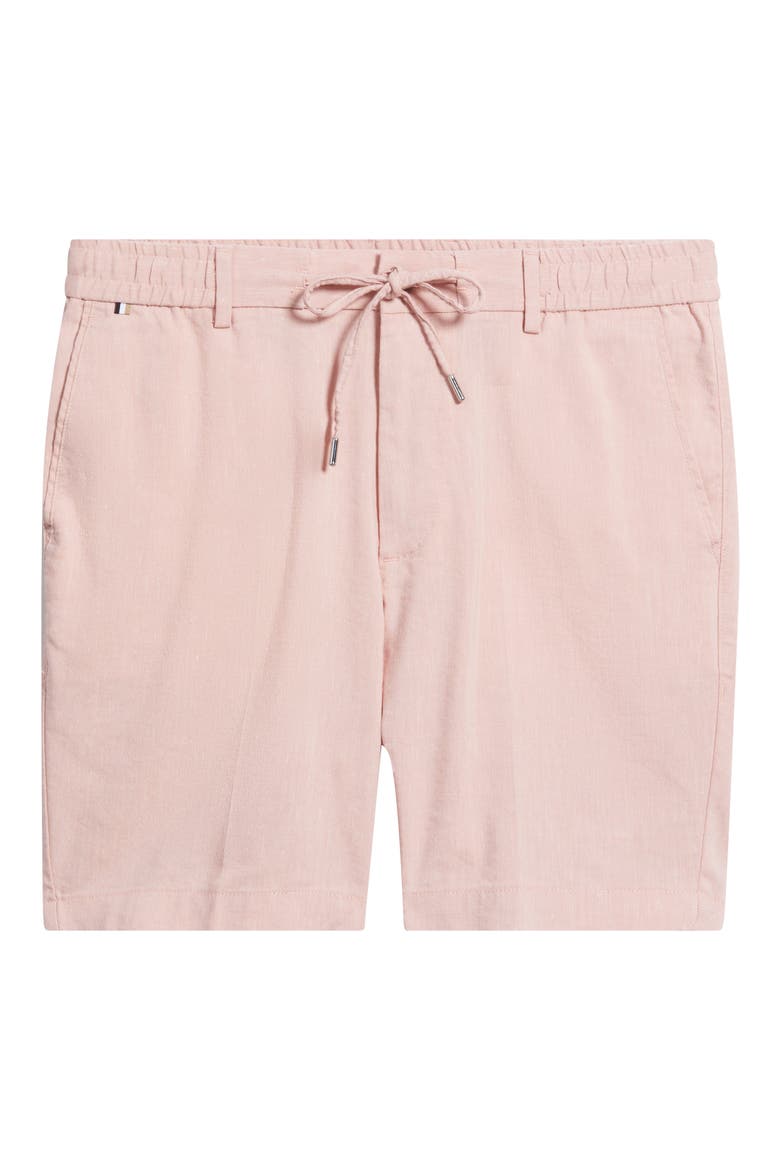 Kane Flat Front Linen Blend Drawstring Shorts, Alternate, color, LIGHT PASTEL / PINK