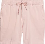 BOSS Kane Flat Front Linen Blend Drawstring Shorts