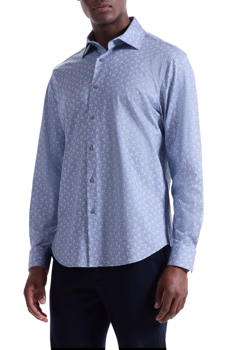 James OoohCotton® Floral Button-Up Shirt, Alternate, color, AIR BLUE