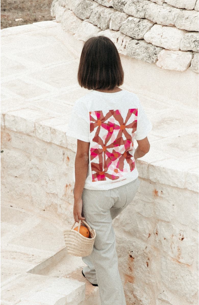 Colourful Rebel Flower Square Boxy Tee, Alternate, color, Standard White