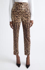 Dolce&Gabbana Leopard Print Cotton Poplin Pants