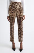 Dolce&Gabbana Leopard Print Cotton Poplin Pants