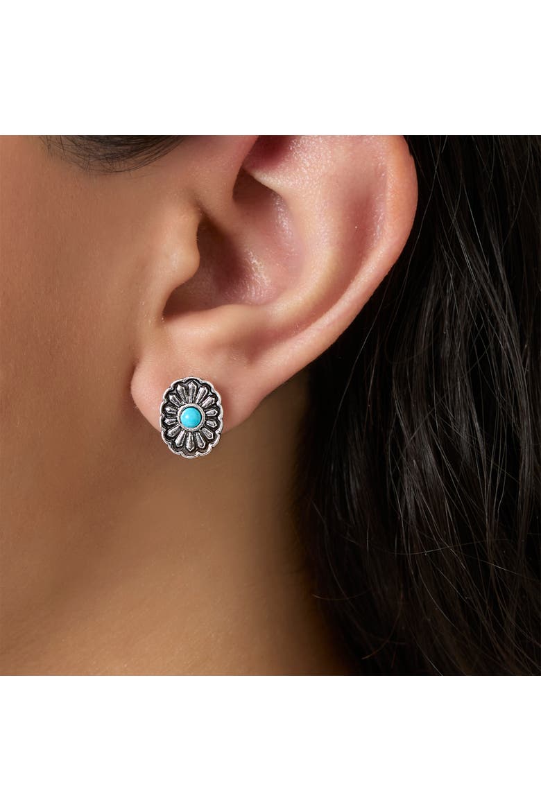 Western Turquoise Earring Set, Alternate, color, Silver