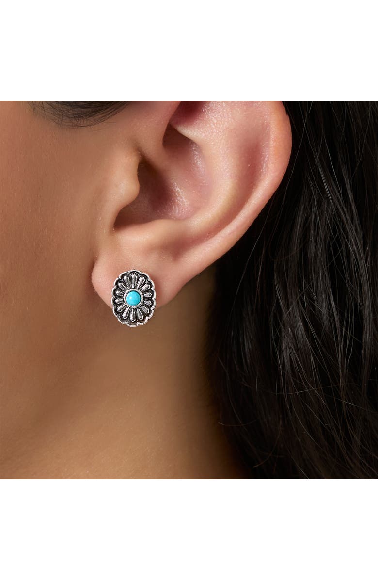 Jessica Simpson Western Turquoise Earring Set, Alternate, color, Silver