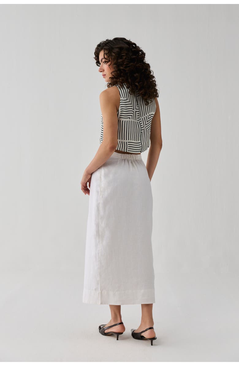 Reistor Fitted Overlap Midi Skirt, Alternate, color, Off White