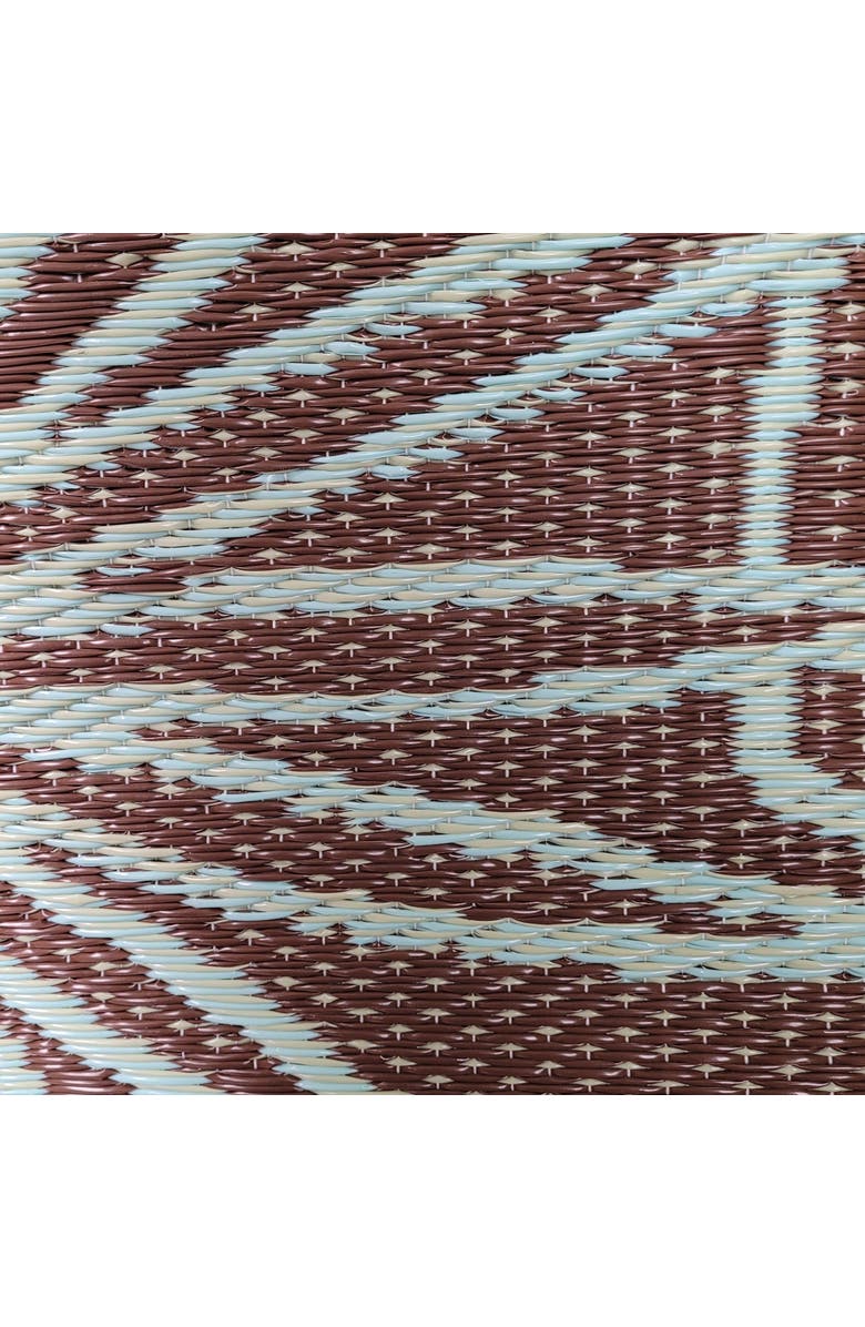 Mad Mats Palm Leaf Rug, Alternate, color, Teal Brown - 5'X8'