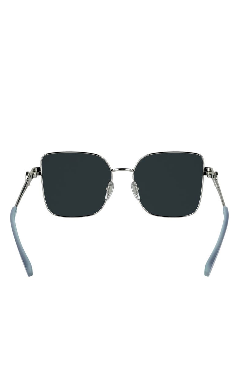 Longchamp Medallion 56mm Butterfly Sunglasses, Alternate, color, Silver/ Gray